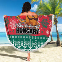 Hungary Christmas Beach Blanket Magyarorszag Boldog Karacsonyt - Wonder Print Shop