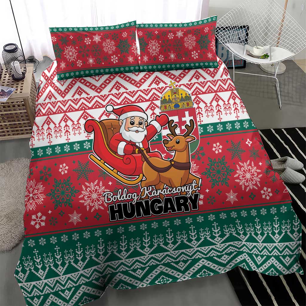 Hungary Christmas Bedding Set Magyarorszag Boldog Karacsonyt - Wonder Print Shop