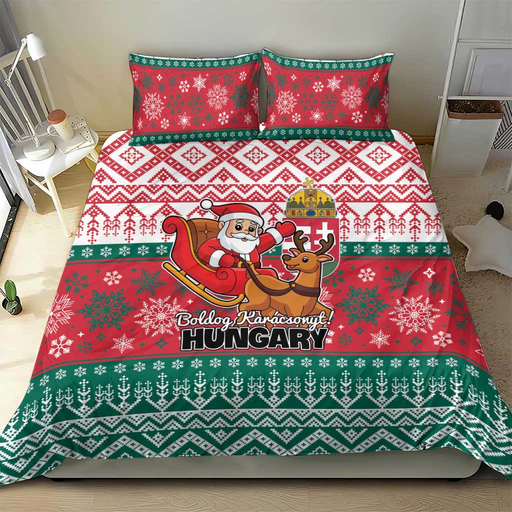 Hungary Christmas Bedding Set Magyarorszag Boldog Karacsonyt - Wonder Print Shop