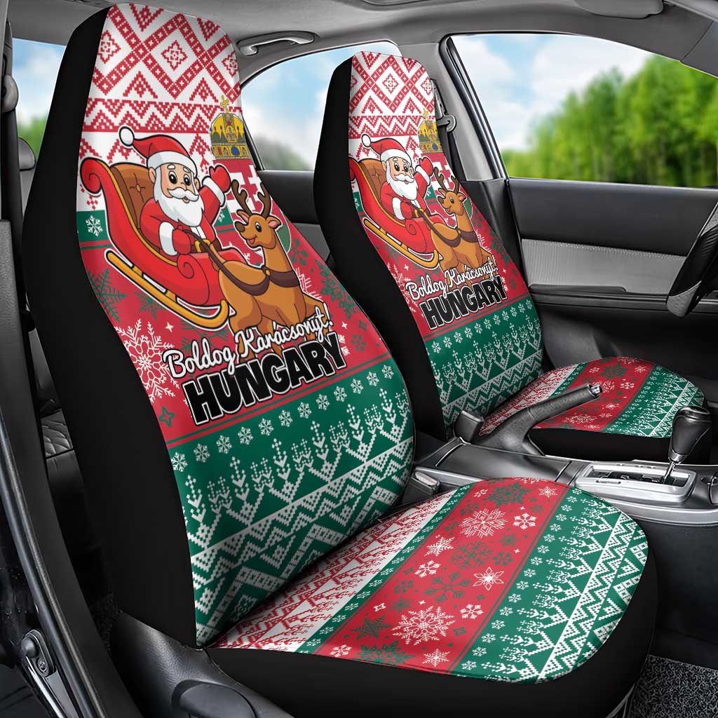 Hungary Christmas Car Seat Cover Magyarorszag Boldog Karacsonyt - Wonder Print Shop