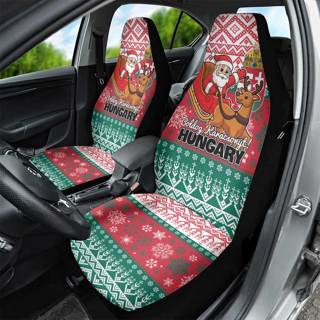 Hungary Christmas Car Seat Cover Magyarorszag Boldog Karacsonyt - Wonder Print Shop