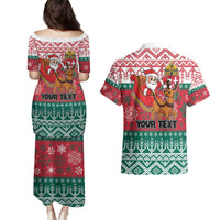 Personalized Hungary Christmas Couples Matching Puletasi and Hawaiian Shirt Magyarorszag Boldog Karacsonyt - Wonder Print Shop