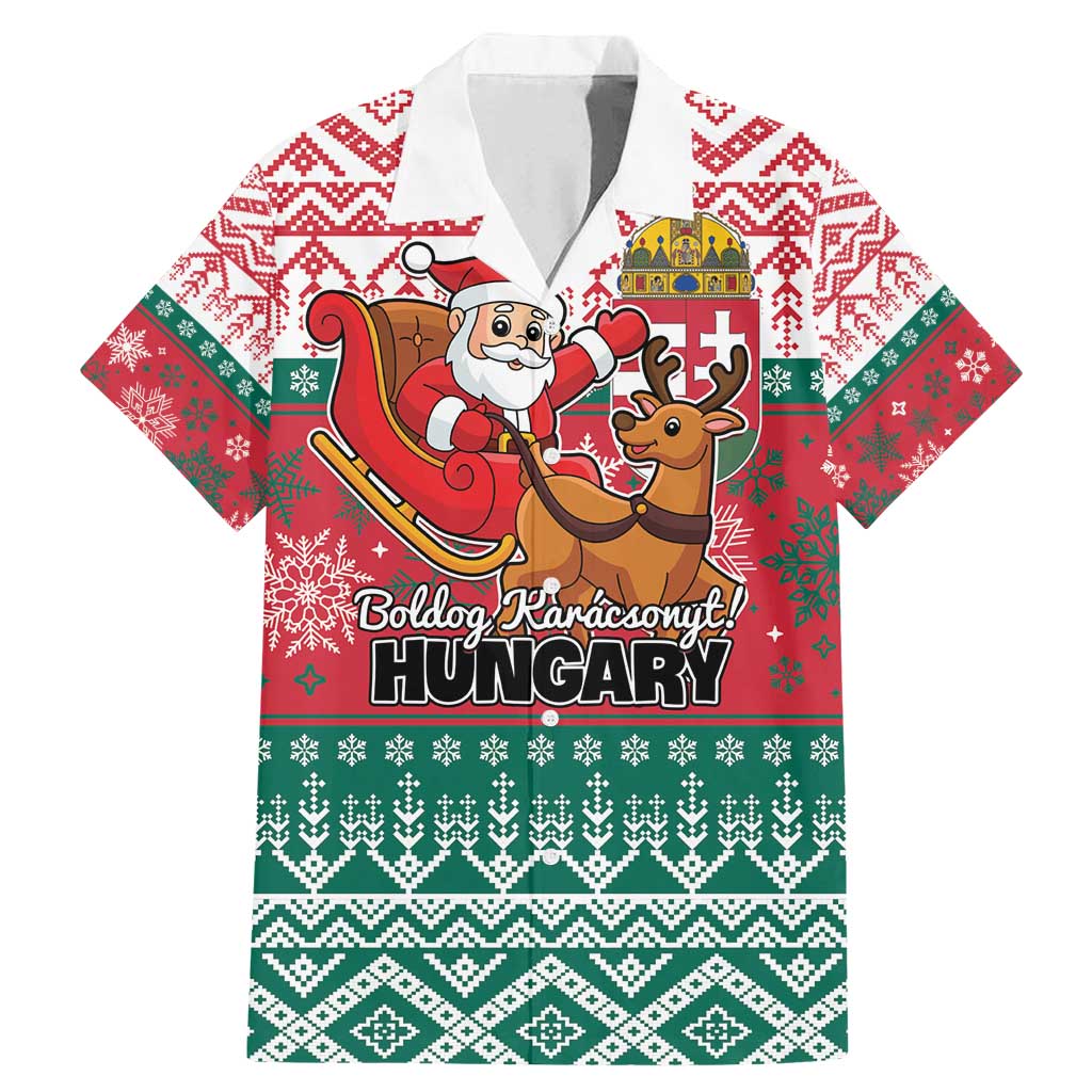 Personalized Hungary Christmas Family Matching Mermaid Dress and Hawaiian Shirt Magyarorszag Boldog Karacsonyt - Wonder Print Shop