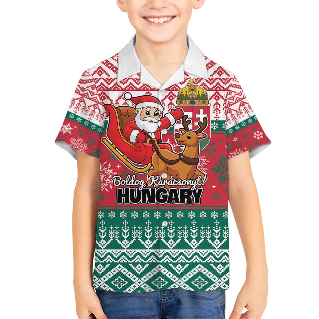 Personalized Hungary Christmas Hawaiian Shirt Magyarorszag Boldog Karacsonyt - Wonder Print Shop