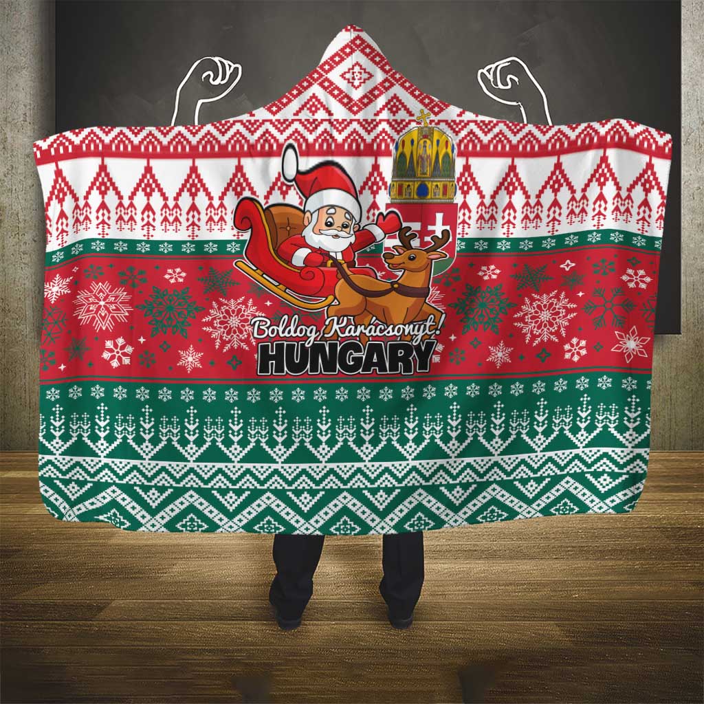 Hungary Christmas Hooded Blanket Magyarorszag Boldog Karacsonyt