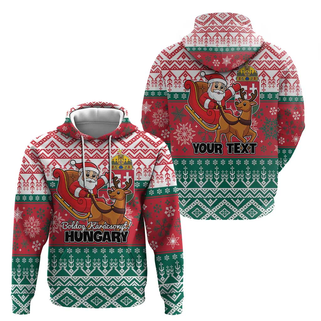 Personalized Hungary Christmas Hoodie Magyarorszag Boldog Karacsonyt - Wonder Print Shop
