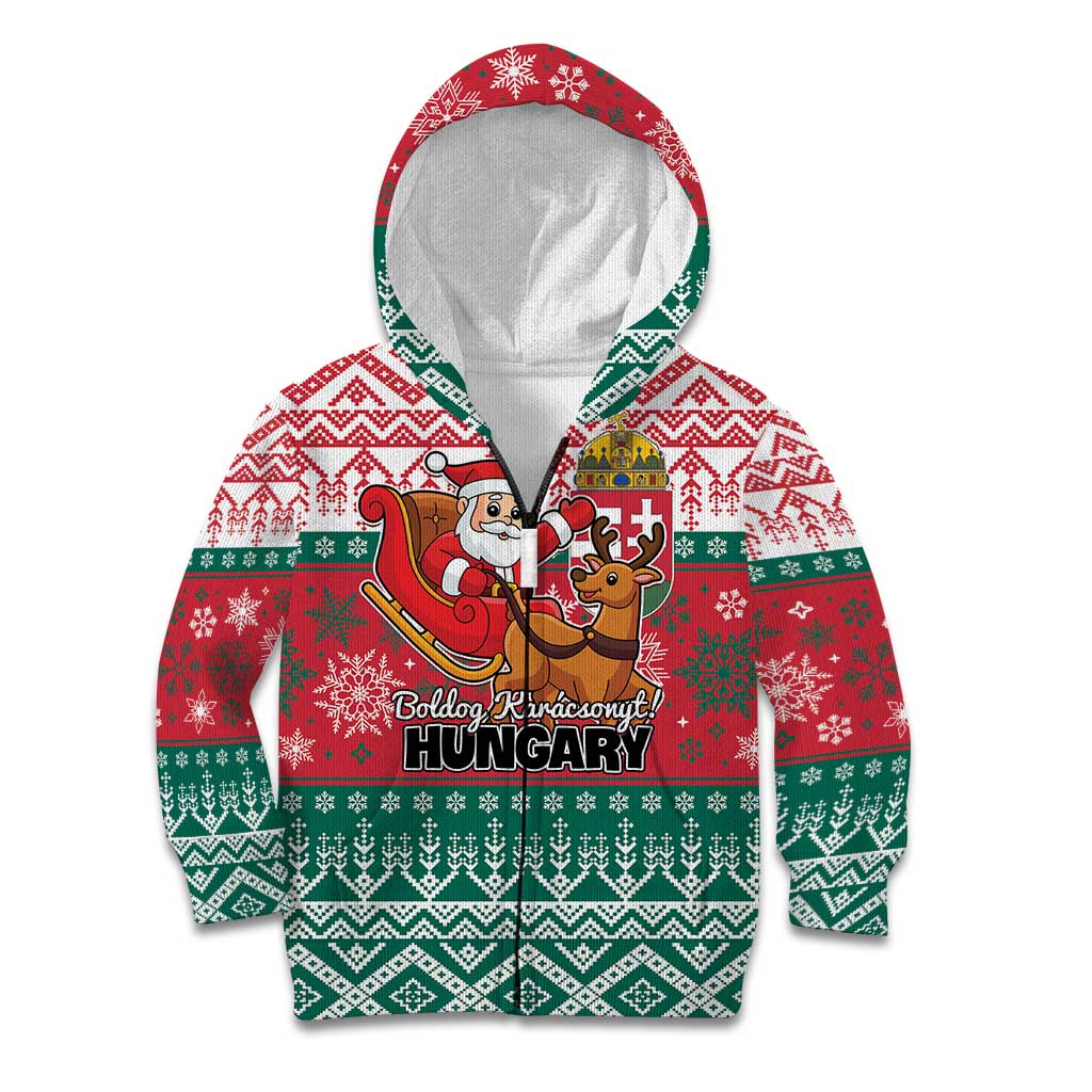 Personalized Hungary Christmas Kid Hoodie Magyarorszag Boldog Karacsonyt - Wonder Print Shop