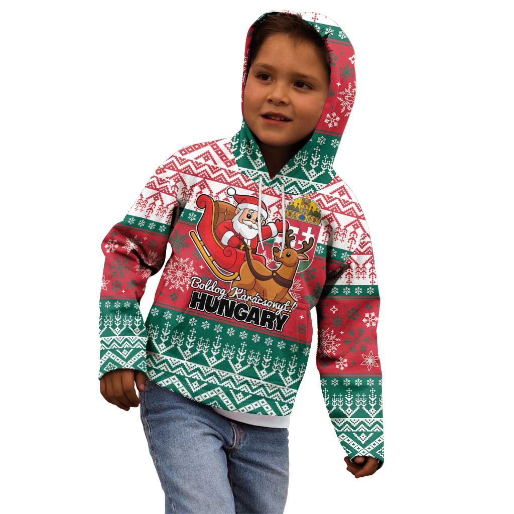 Personalized Hungary Christmas Kid Hoodie Magyarorszag Boldog Karacsonyt - Wonder Print Shop