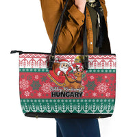 Hungary Christmas Leather Tote Bag Magyarorszag Boldog Karacsonyt - Wonder Print Shop