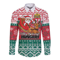 Personalized Hungary Christmas Long Sleeve Button Shirt Magyarorszag Boldog Karacsonyt - Wonder Print Shop
