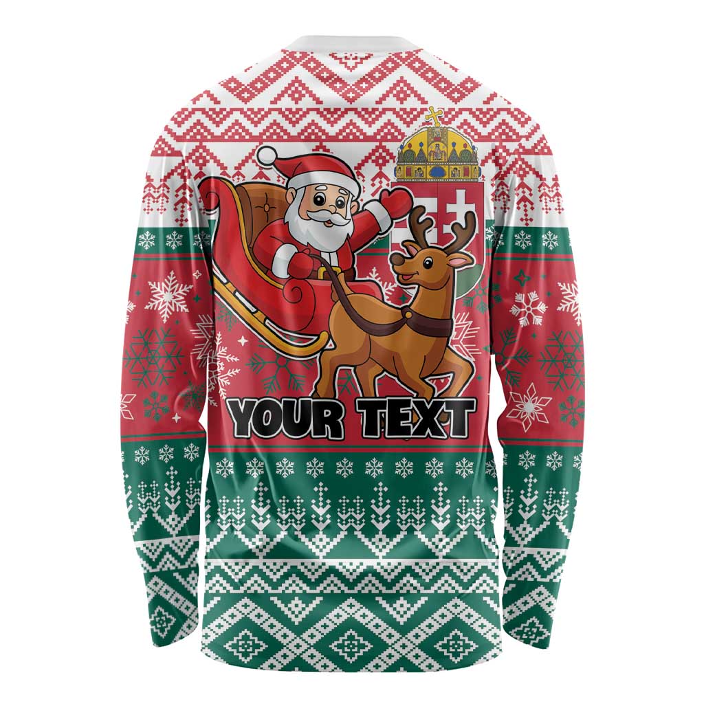 Personalized Hungary Christmas Long Sleeve Shirt Magyarorszag Boldog Karacsonyt - Wonder Print Shop