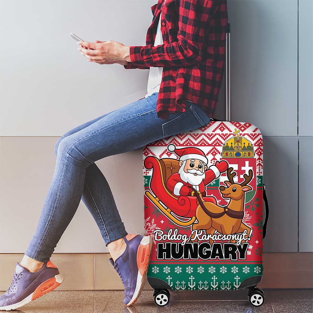 Hungary Christmas Luggage Cover Magyarorszag Boldog Karacsonyt - Wonder Print Shop