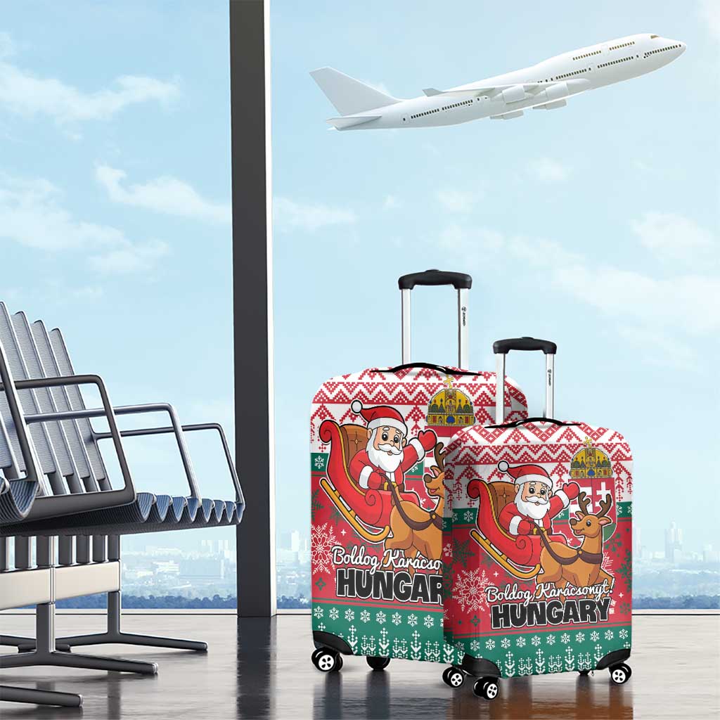 Hungary Christmas Luggage Cover Magyarorszag Boldog Karacsonyt - Wonder Print Shop