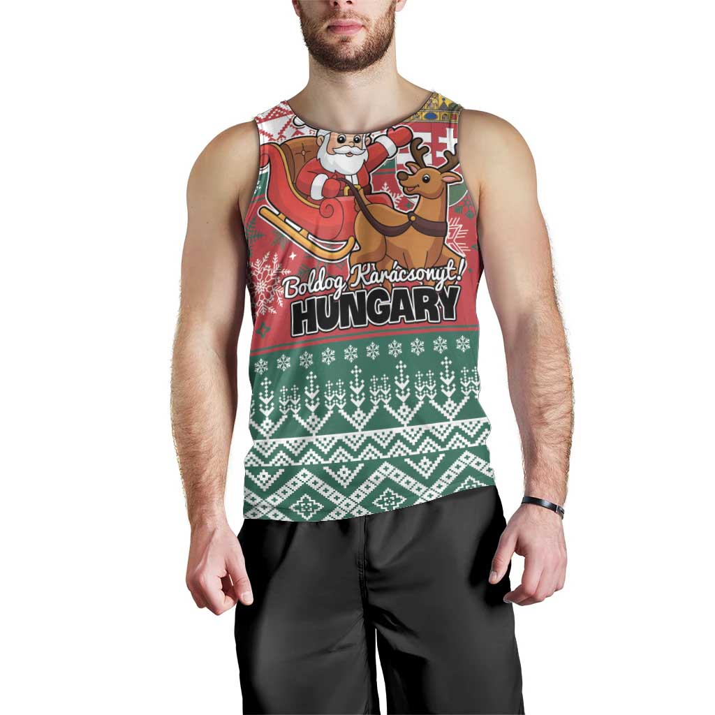 Personalized Hungary Christmas Men Tank Top Magyarorszag Boldog Karacsonyt - Wonder Print Shop