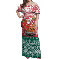 Personalized Hungary Christmas Off Shoulder Maxi Dress Magyarorszag Boldog Karacsonyt - Wonder Print Shop