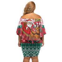 Personalized Hungary Christmas Off Shoulder Short Dress Magyarorszag Boldog Karacsonyt - Wonder Print Shop