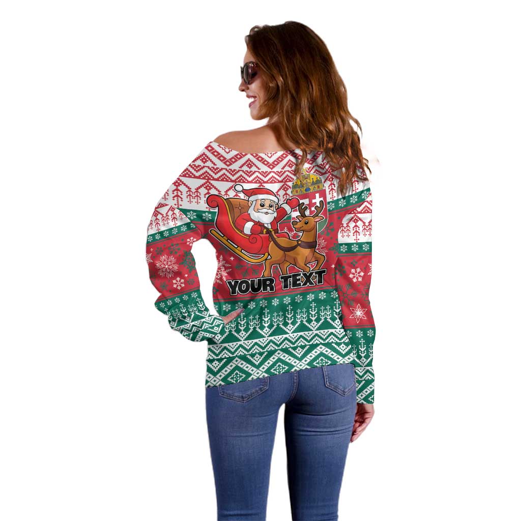 Personalized Hungary Christmas Off Shoulder Sweater Magyarorszag Boldog Karacsonyt - Wonder Print Shop