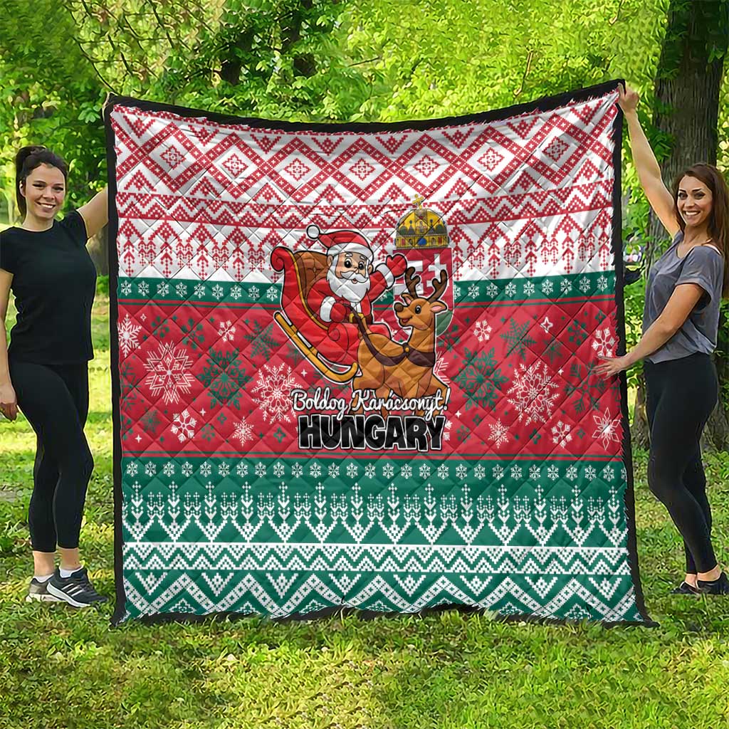 Hungary Christmas Quilt Magyarorszag Boldog Karacsonyt - Wonder Print Shop