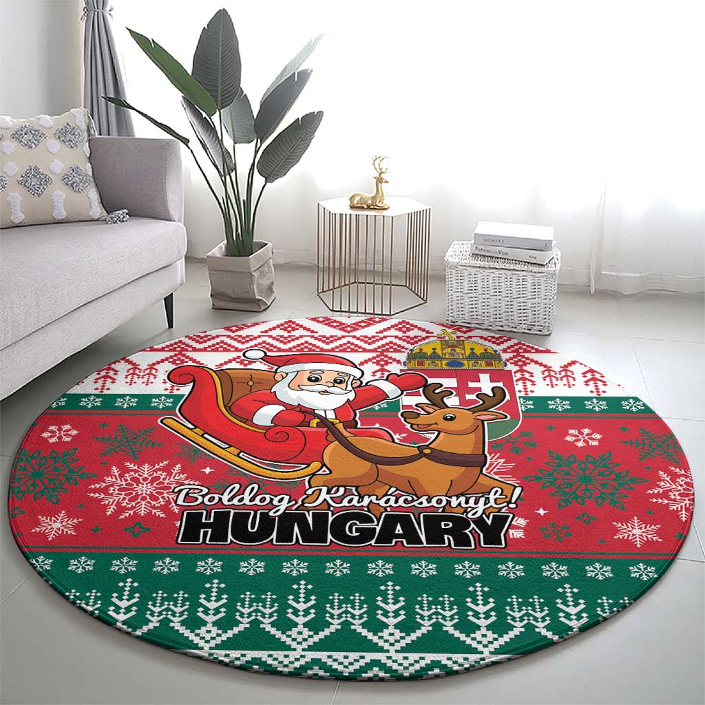 Hungary Christmas Round Carpet Magyarorszag Boldog Karacsonyt