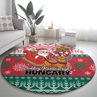 Hungary Christmas Round Carpet Magyarorszag Boldog Karacsonyt