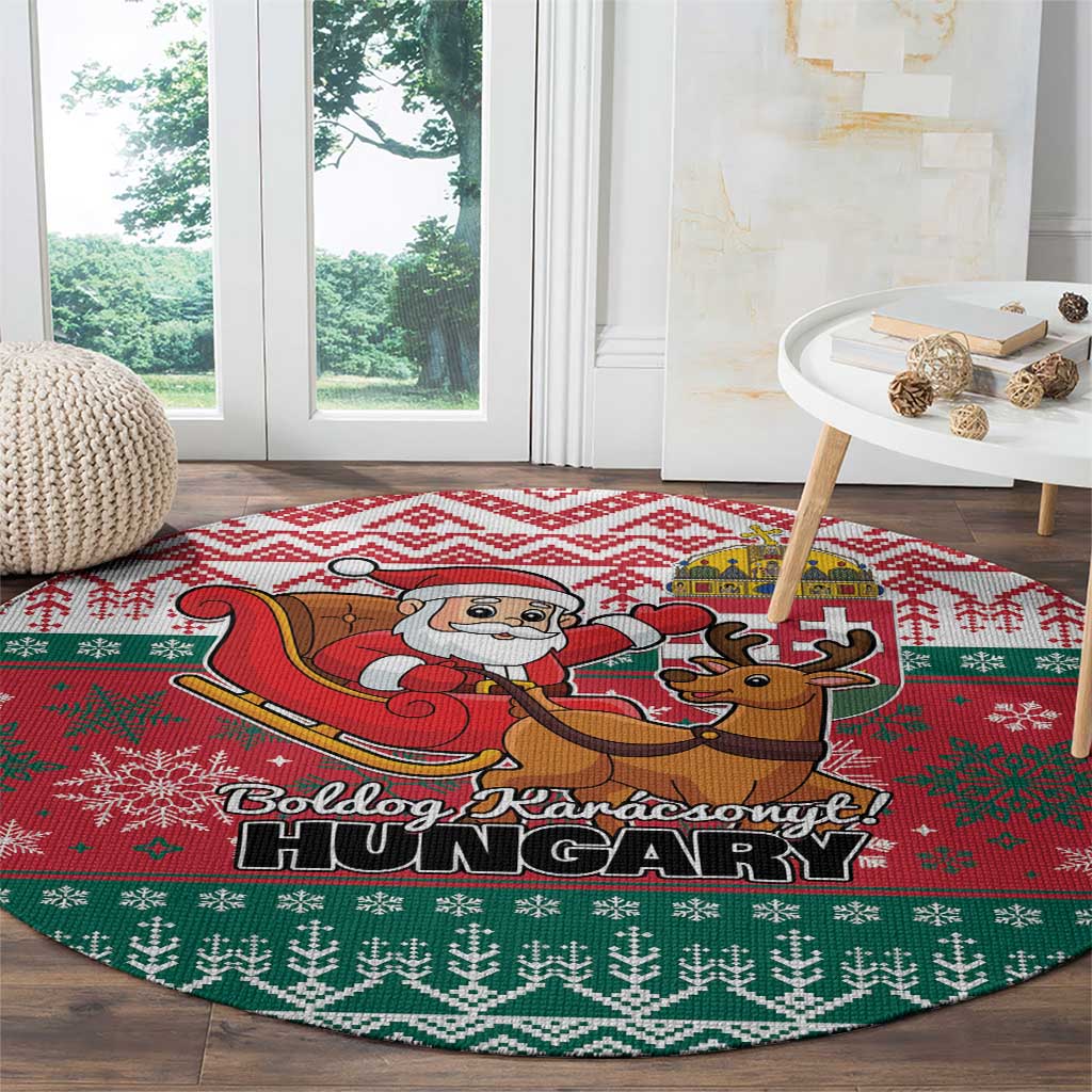 Hungary Christmas Round Carpet Magyarorszag Boldog Karacsonyt