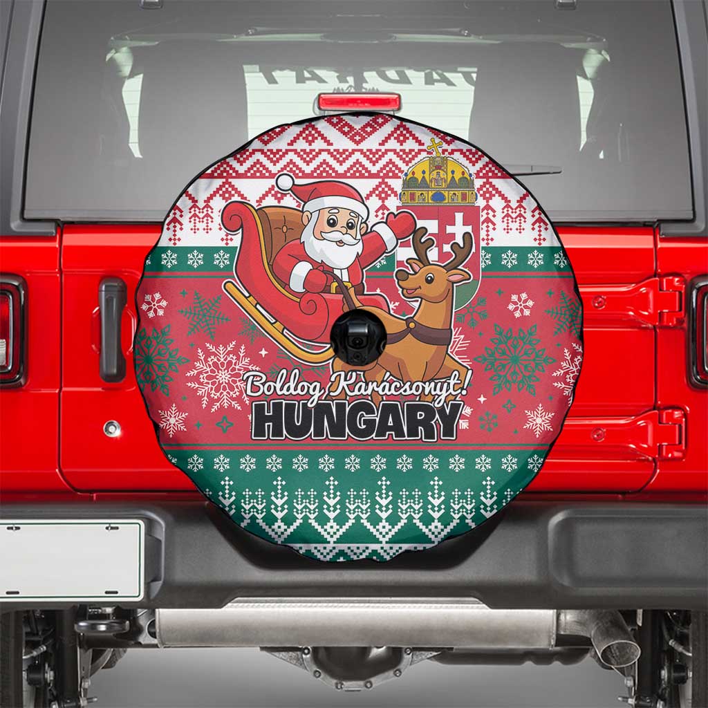 Hungary Christmas Spare Tire Cover Magyarorszag Boldog Karacsonyt - Wonder Print Shop