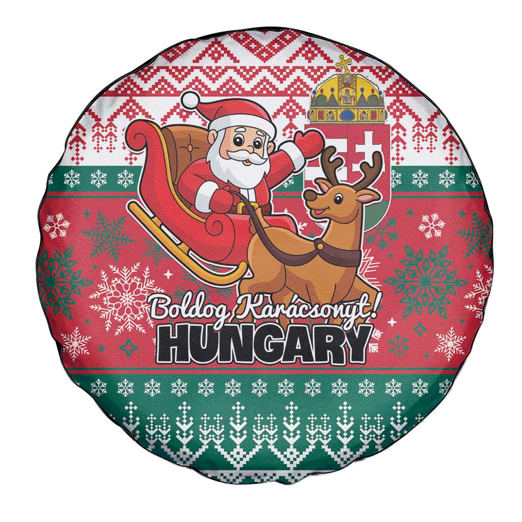Hungary Christmas Spare Tire Cover Magyarorszag Boldog Karacsonyt - Wonder Print Shop