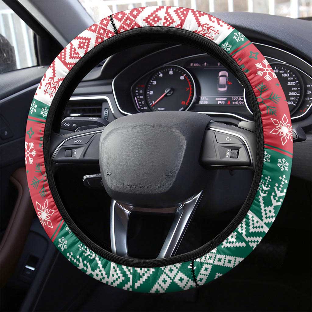 Hungary Christmas Steering Wheel Cover Magyarorszag Boldog Karacsonyt - Wonder Print Shop