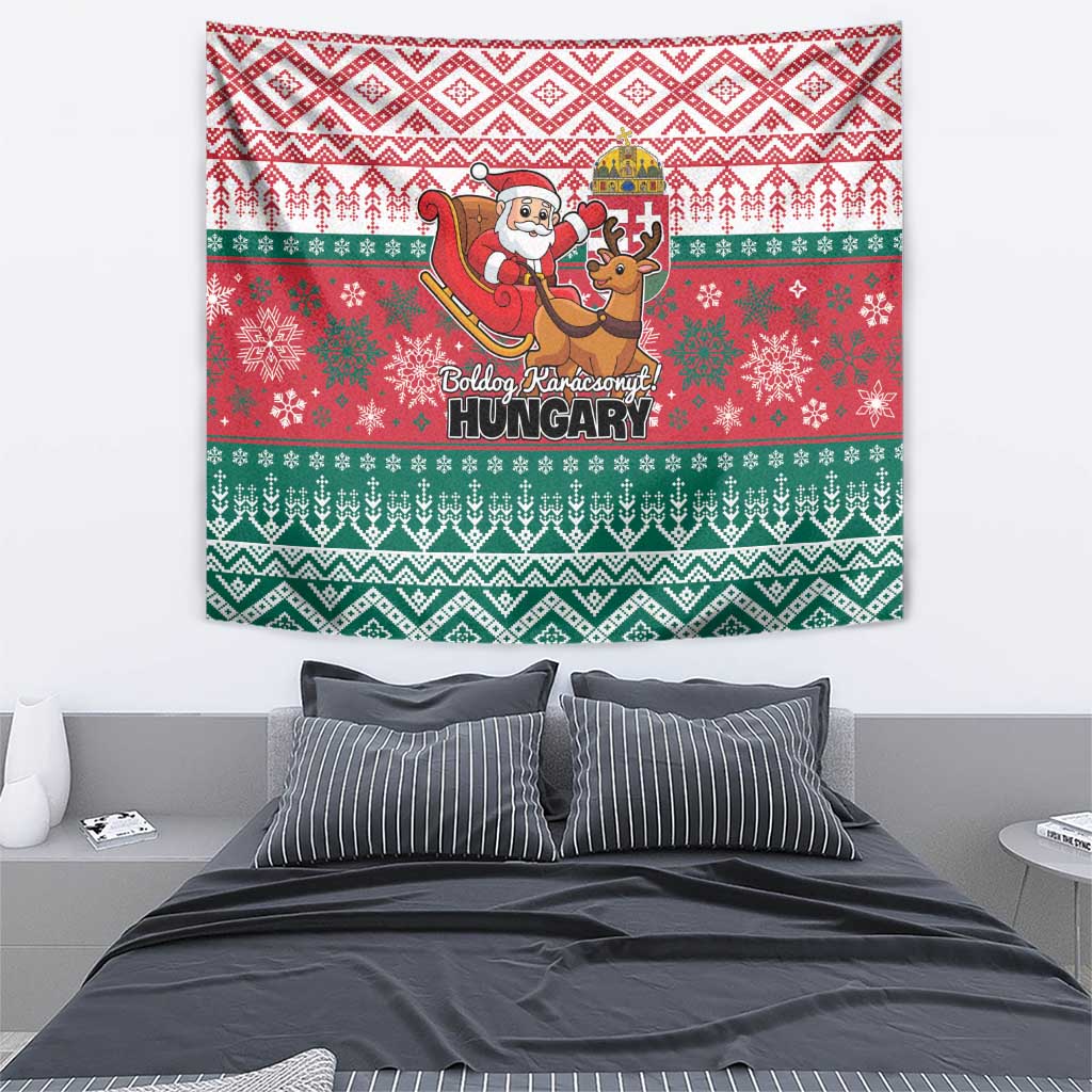Hungary Christmas Tapestry Magyarorszag Boldog Karacsonyt - Wonder Print Shop