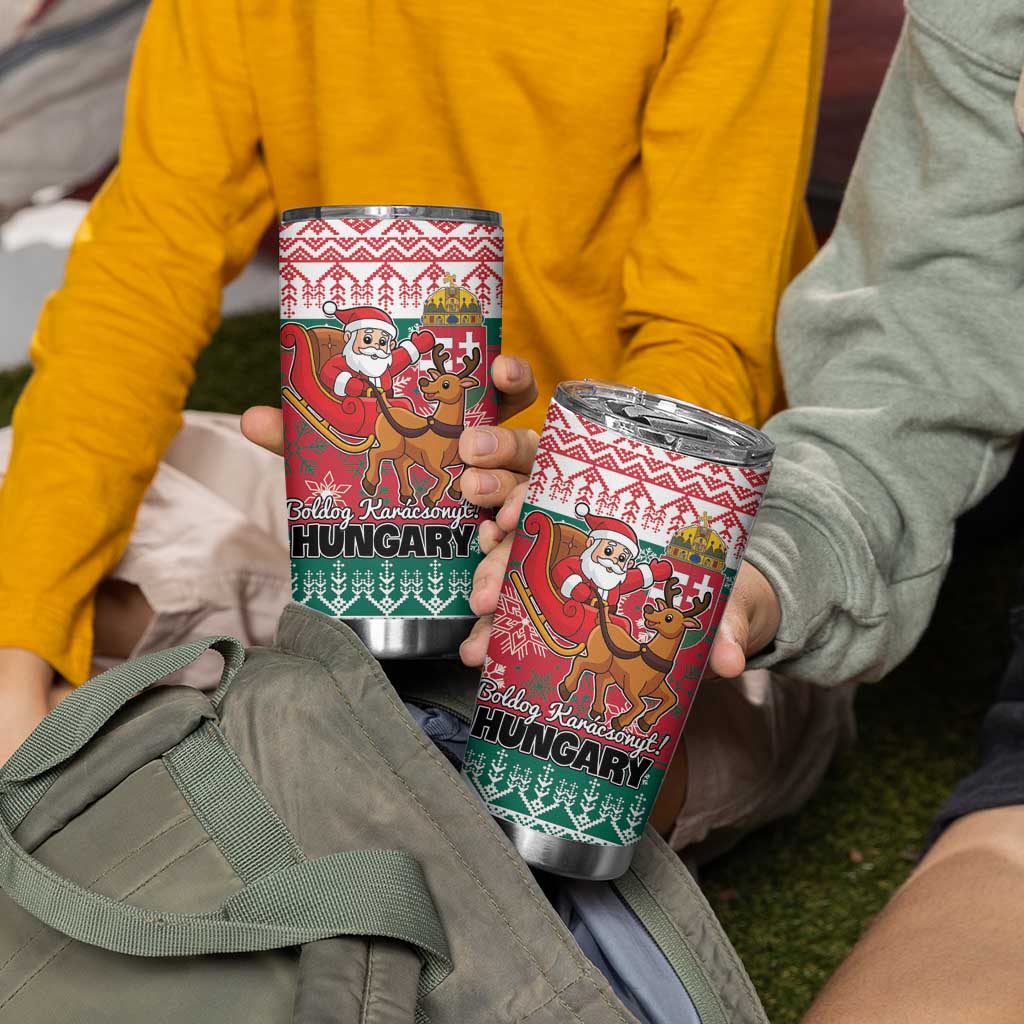 Hungary Christmas Tumbler Cup Magyarorszag Boldog Karacsonyt - Wonder Print Shop
