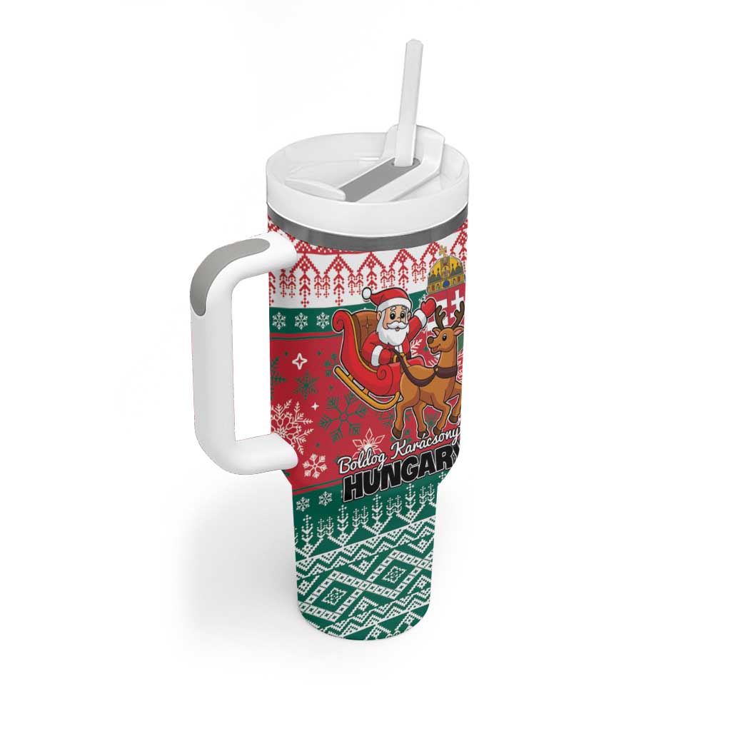 Hungary Christmas Tumbler With Handle Magyarorszag Boldog Karacsonyt - Wonder Print Shop