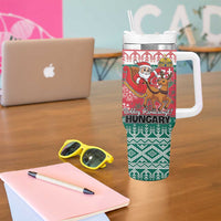 Hungary Christmas Tumbler With Handle Magyarorszag Boldog Karacsonyt - Wonder Print Shop