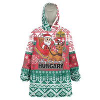 Personalized Hungary Christmas Wearable Blanket Hoodie Magyarorszag Boldog Karacsonyt - Wonder Print Shop