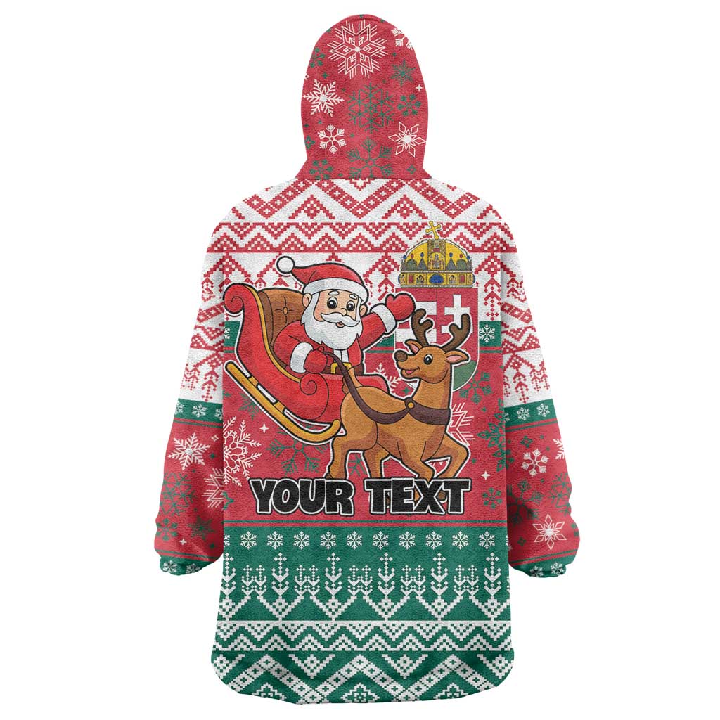 Personalized Hungary Christmas Wearable Blanket Hoodie Magyarorszag Boldog Karacsonyt - Wonder Print Shop