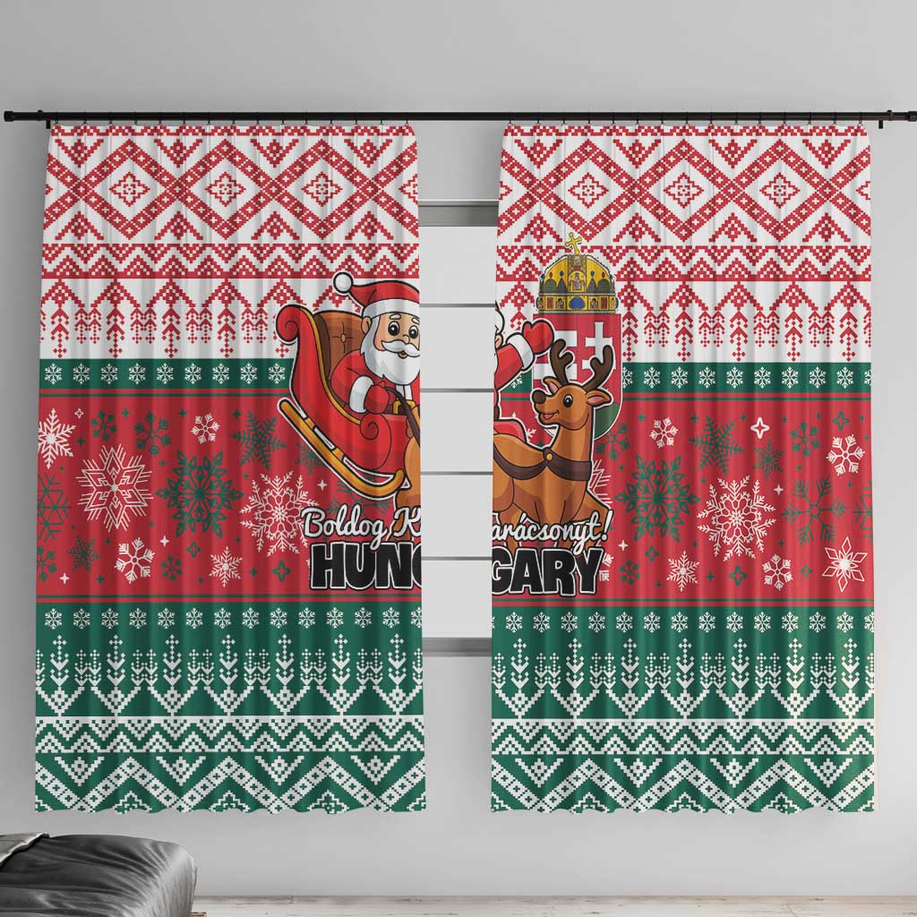 Hungary Christmas Window Curtain Magyarorszag Boldog Karacsonyt - Wonder Print Shop