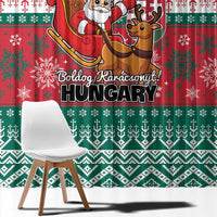 Hungary Christmas Window Curtain Magyarorszag Boldog Karacsonyt - Wonder Print Shop