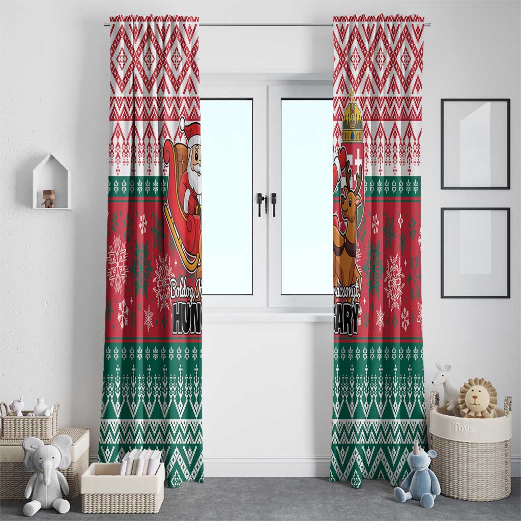 Hungary Christmas Window Curtain Magyarorszag Boldog Karacsonyt - Wonder Print Shop