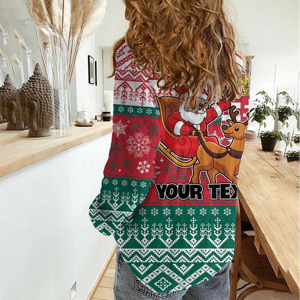 Personalized Hungary Christmas Women Casual Shirt Magyarorszag Boldog Karacsonyt - Wonder Print Shop