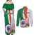 India Republic Day Couples Matching Off Shoulder Maxi Dress and Long Sleeve Button Shirt Lotus Floral Paisley Pattern - Wonder Print Shop