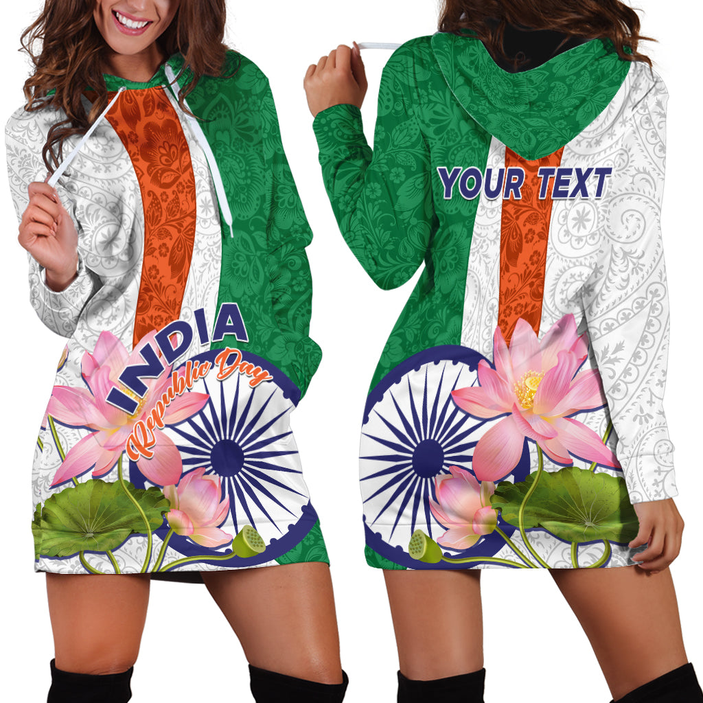 India Republic Day Hoodie Dress Lotus Floral Paisley Pattern - Wonder Print Shop