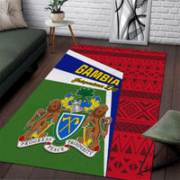 Gambia Independence Day Area Rug Coat Of Arms African Pattern - Wonder Print Shop