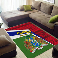 Gambia Independence Day Area Rug Coat Of Arms African Pattern - Wonder Print Shop