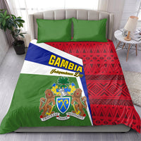 Gambia Independence Day Bedding Set Coat Of Arms African Pattern - Wonder Print Shop
