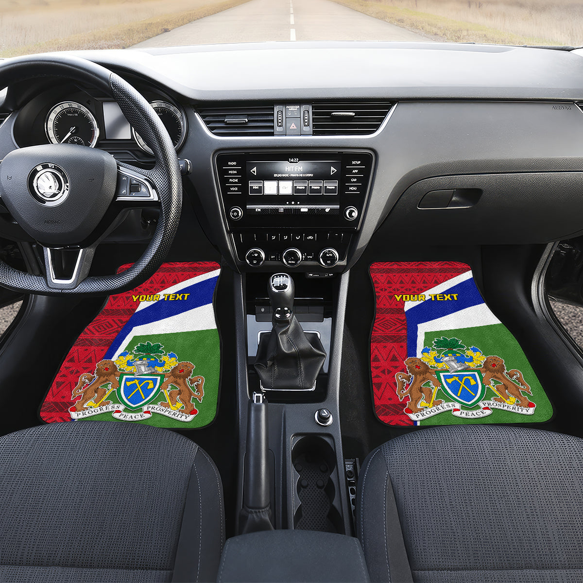Gambia Independence Day Car Mats Coat Of Arms African Pattern - Wonder Print Shop