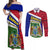 Gambia Independence Day Couples Matching Off Shoulder Maxi Dress and Long Sleeve Button Shirt Coat Of Arms African Pattern - Wonder Print Shop
