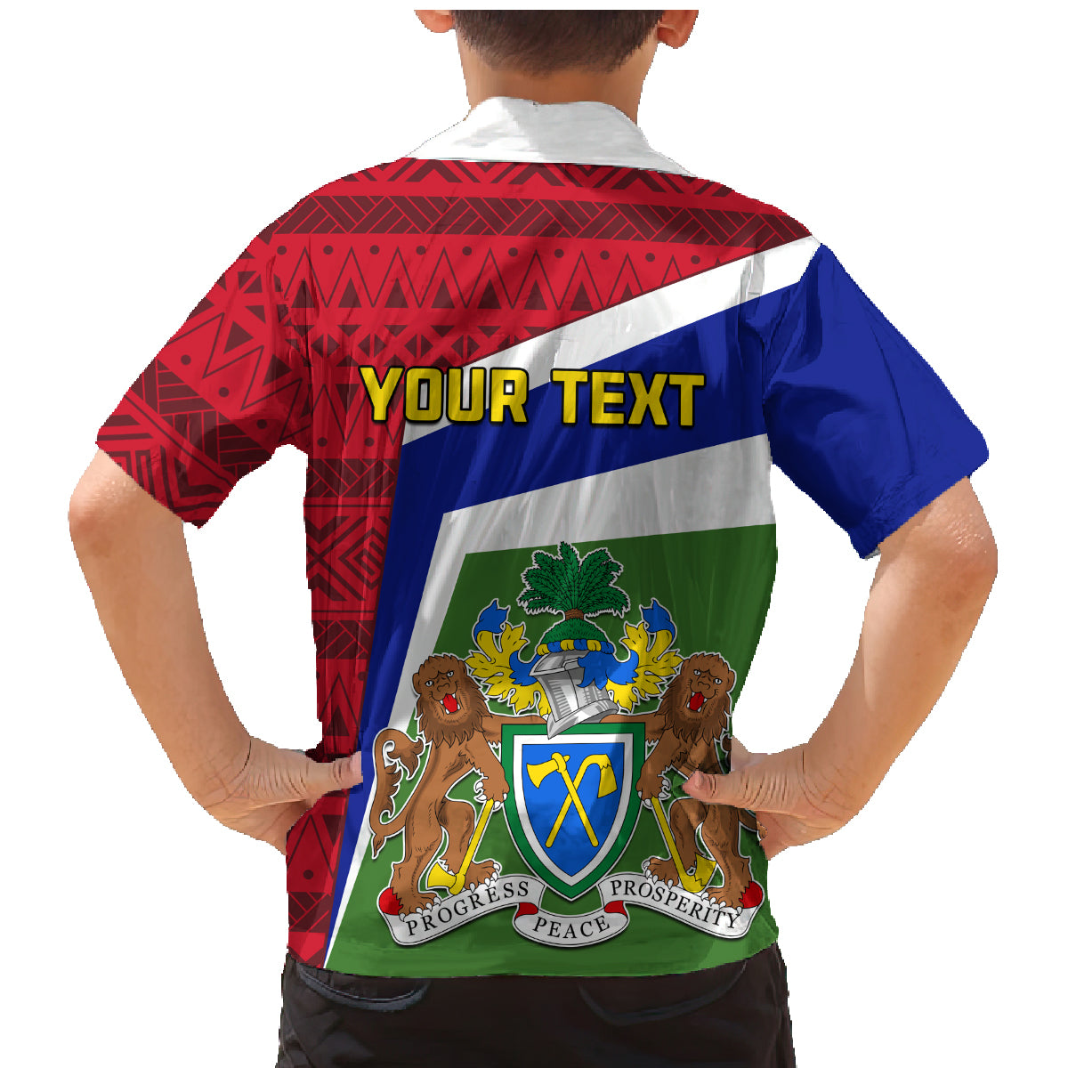 Gambia Independence Day Family Matching Mermaid Dress and Hawaiian Shirt Coat Of Arms African Pattern - Wonder Print Shop