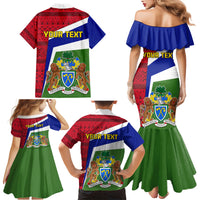 Gambia Independence Day Family Matching Mermaid Dress and Hawaiian Shirt Coat Of Arms African Pattern - Wonder Print Shop