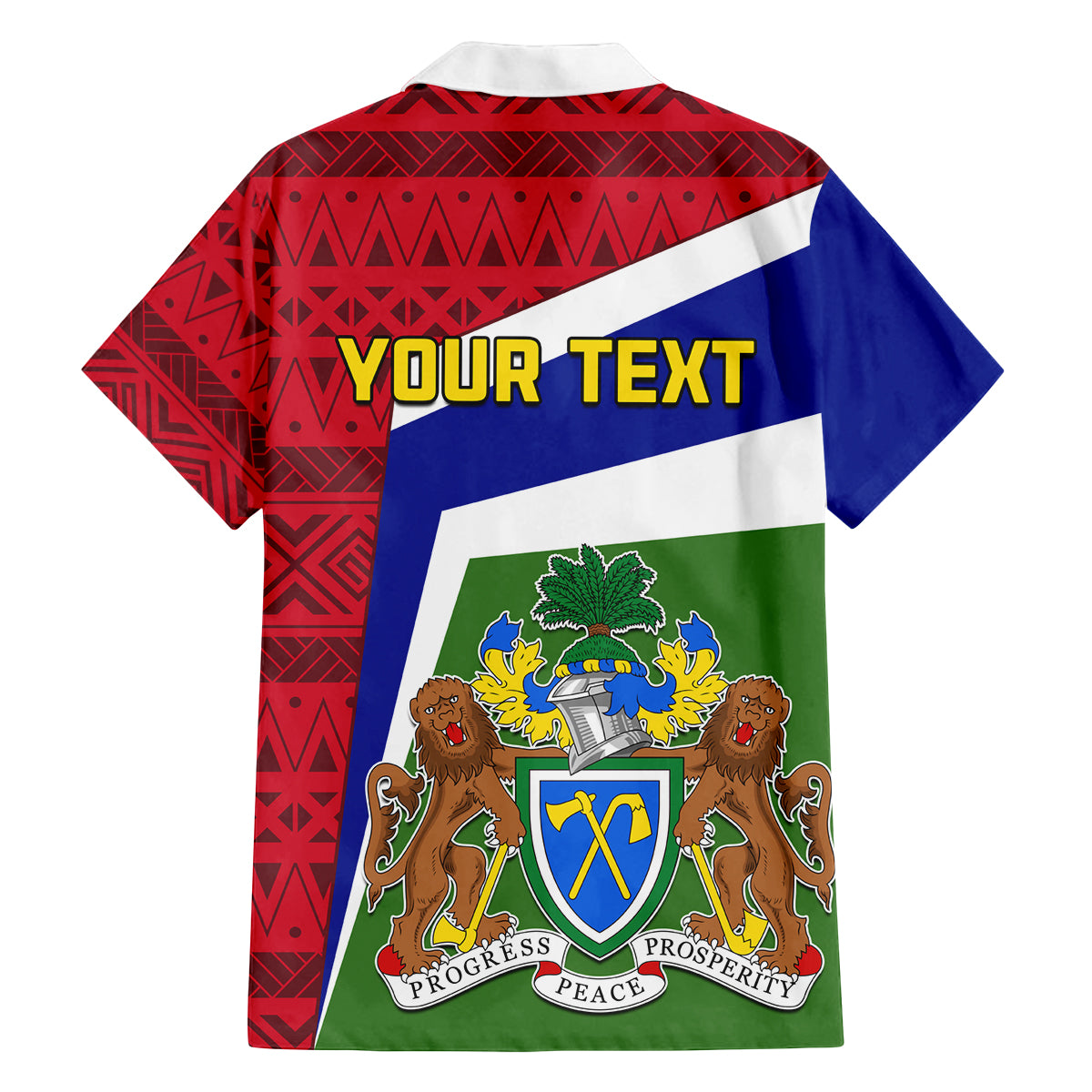 Gambia Independence Day Family Matching Off Shoulder Long Sleeve Dress and Hawaiian Shirt Coat Of Arms African Pattern - Wonder Print Shop