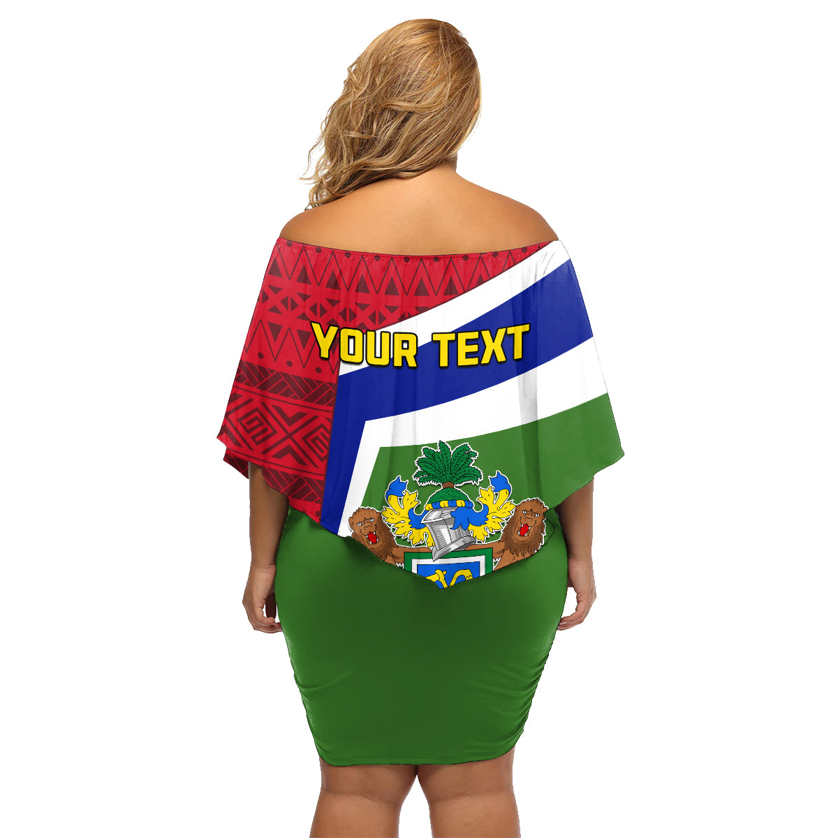 Gambia Independence Day Family Matching Off Shoulder Short Dress and Hawaiian Shirt Coat Of Arms African Pattern - Wonder Print Shop