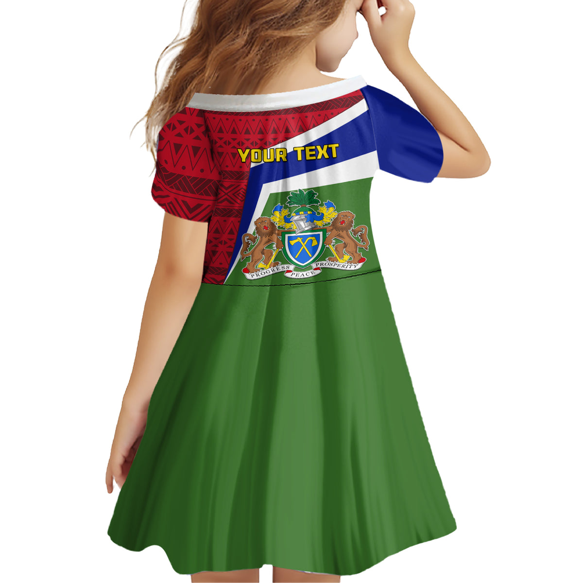 Gambia Independence Day Family Matching Short Sleeve Bodycon Dress and Hawaiian Shirt Coat Of Arms African Pattern - Wonder Print Shop